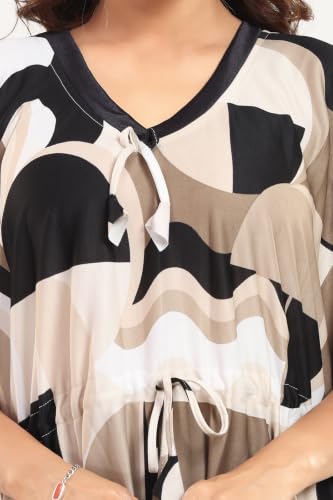 Image of Kaftan Printed Cotton Maxi Dress /Nighty /Nightdress for Ladies /Girls /Women | Free Size