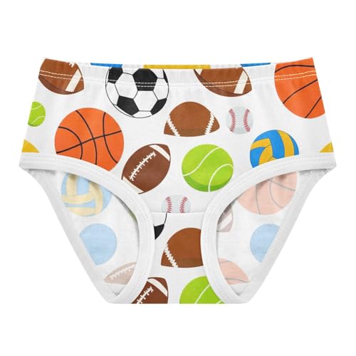 Cotton Girls Underwear Toddlers Cute Sports Balls White Girl Panties Cute Fancy Underpants Briefs 2t