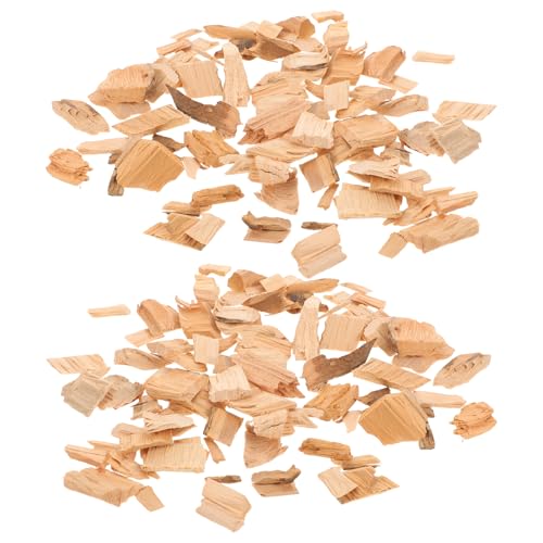Toyvian Trucioli di Legno per Affumicare la Carne in Cipresso 400g (2 Sacchetti) per Barbecue, Grigliate e Affumicatori da Giardino, Piccoli Pezzi 3-5 Cm per Anatra Arrosto, Salsiccia