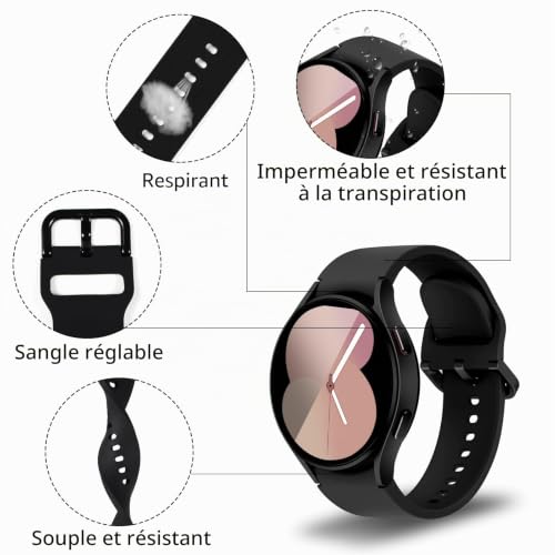 ASDONAL 5 Pièces Bracelets Compatible avec Samsung Galaxy Watch 6/5/4 40mm 44mm / Galaxy Watch 6/4 Classic 47mm 46mm 43mm 42mm / Watch 5 Pro 45mm, Bracelet de Remplacement pour Galaxy Watch 6 – vue 3