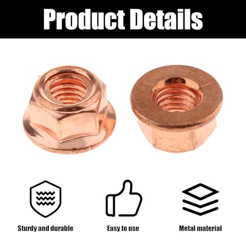 15 Stück Auspuffmutter M8 Sechskant,Krümmer Muttern Kupfer,Auspuff Stehbolzen,Kupferschraube,Messing Selbstsichernde Kupfermutter,Auspuff Krümmermuttern,Auspuffkrümmer Mutter Kopfbolzen für BMW E30