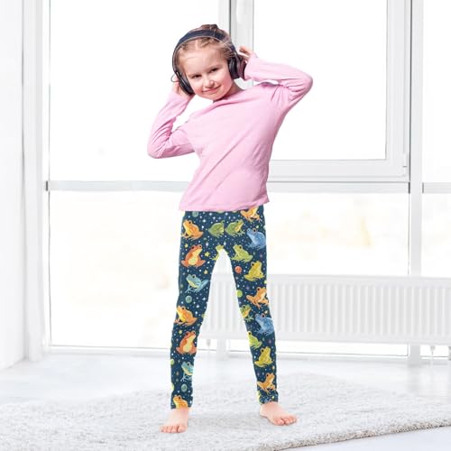 Colorful Frogs Bubbles Girls Leggings Athletic Pants Tights Stretch Bottom4