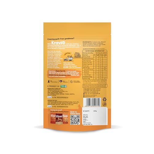 Image of Kravio Premium Trail Mix (2 X 200g) | Mixed Dry Fruits & Nuts Contains Cashew, Almond, Cranberry, Raisin, Pumpkin, Sunflower & Flax Seeds | Healthy Snacks, 20% Protein, Rich in Fibre, Zero Cholesterol