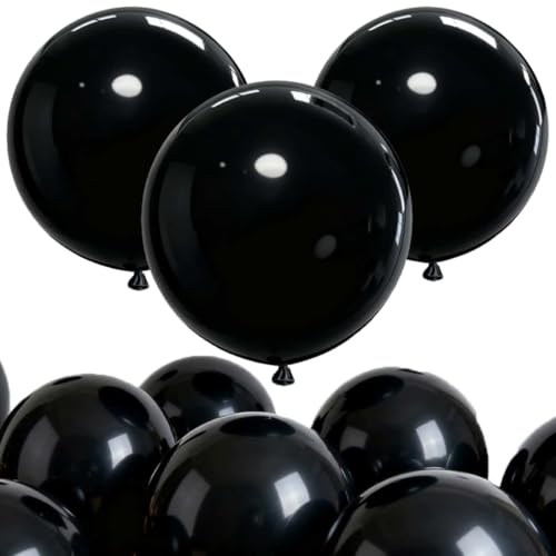 Image of 50 Pack Black Balloons 24 Inch Black Latex Party Balloon for Wedding, Birthday, Baby Shower and More