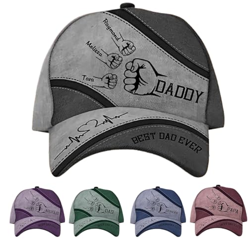 Daddy Cap, Best Dad Fist Bump Cap, Personalized Dad Cap, Grandpa Cap, Papa Cap, Father's Day Hat Gifts, Cap with Dad's Name and Kid's Names