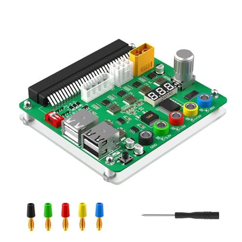 KAGAUOAS 64PIN PSU Power Supply Terminal Board with Adjustable Voltage Knob and 3.3v/5v/12v /USB 2.0/QC 2.0/3.0/12v for HP/Delta/FUJITSU/LITEON PSU Power
