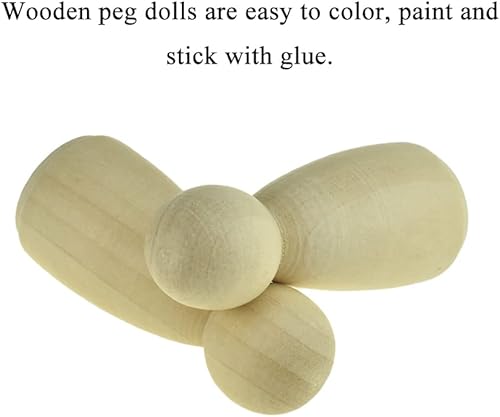 Miniatura 5 de HAHIYO 10 muñecas de madera con forma de ángel de 2 pulgadas, sin terminar, de madera, sin terminar, para personas y manualidades, muñecos de