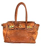  BZNA Bag Tom cognac vintage Italy Lange Schultergriffe abnehmbarer langer Schultergurt Designer Business Damen Handtasche Ledertasche Schultertasche Tasche Leder Shopper Neu