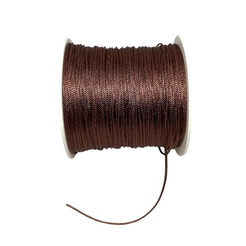 1.0 mm Polyester Cord Beading Thread for DIY, Multi Colors Options Macrame Friendship Necklace, Bracelet Jewelry Making String, Craft Making Accessories (Brown, 1.0 mm)