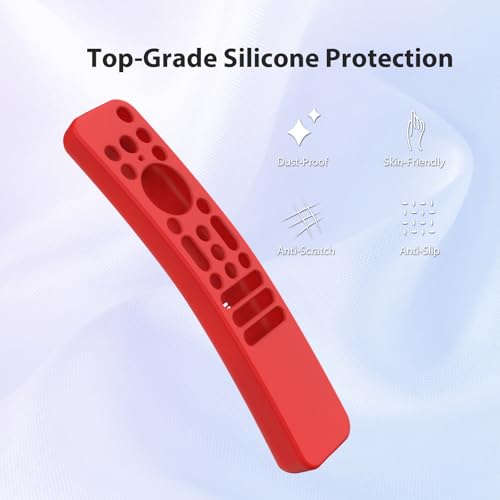 Image of Silicone Cover Case Compatible with Sony Bravia Smart Tv 2023 2024 2025 Voice Remote RMF-TX910U (Red) [Remote NOT Included]