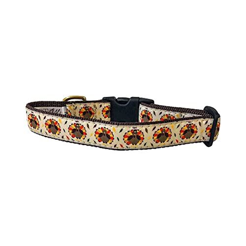 Midlee Thanksgiving Turkey Buckle Dog Collar- Made in The USA (Large)