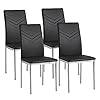 Albatros Verona Lot de 4 chaises, Noir, Pieds Chrome, SGS Tested