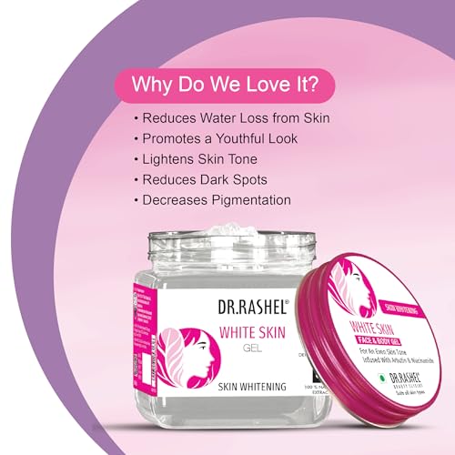 DR.RASHEL White Skin Gel | With Niacinamide & Arbutin | Natural Skin Whitening Formula | Brightening | Hydrating | Paraben Free | All Skin Types | 380ml