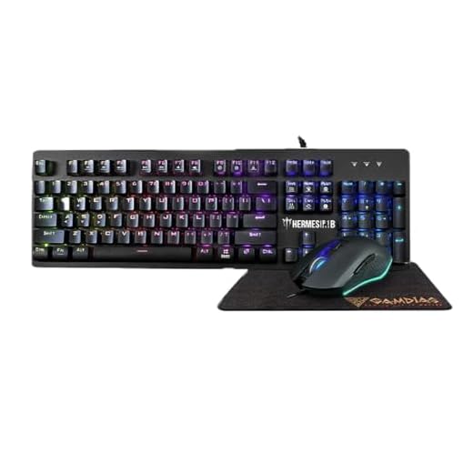 KIT GAMER TECLADO + MOUSE + MOUSE PAD GAMDIAS HERMES P1B