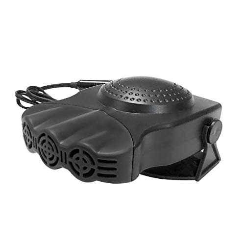 Comtervi Portable Car Heater, 30 Seconds Quick Heating Fast Defroster 12 V 150 W Car Ceramic Heater Fan 3 Outlet Thawed / Mobile Heater, ABS, Black , Black