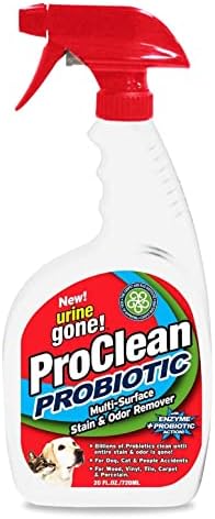 Urine Gone ProClean Stain and Odor Remover, Multi-Surface, Eliminates Tough Dog Cat People Stains, and Odor on Wood, Carpet, Vinyl, and Tile Floors, 20 Fl Oz