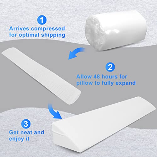 Talcusble Queen Size(60"X10"X6") Bed Wedge Pillow Plus/Bed Gap Filler For Headboard/Triangle Bolster Pillow/Fill The Gap(0-8") Between Your Headboard And Mattress/Wall(White) #TOP6