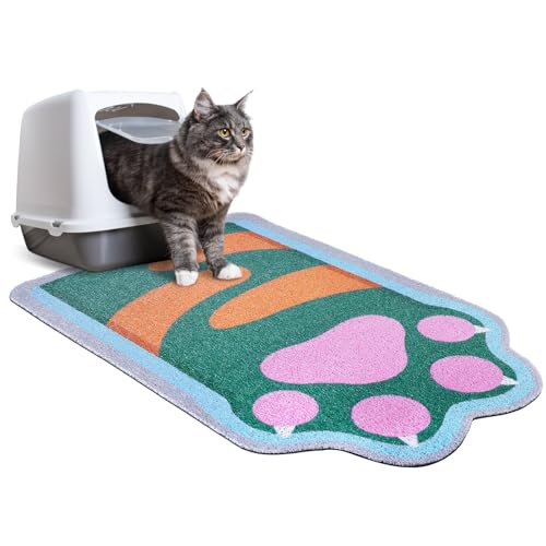 Unicorn Catcher Cat Litter Mat Quality Litter Box Mat Large Non-Slip Cat Litter Mat Litter Trapping Mat Soft Kitty Litter Mat Cute Cat Food Mat Cat Products Easy to Clean
