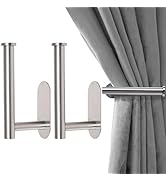 2er-Set Selbstklebende Vorhanghaken Metall - Ohne Bohren Vorhanghalter Schwarz