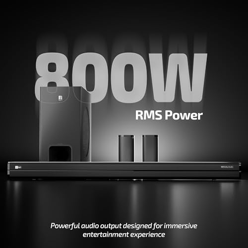 Image of iBall Cinebar 560 800W Soundbar, True 5.1 CH, Dolby Audio, Wireless Subwoofer & Satellites, Triple Driver Audio, 20.32cm Subwoofer, BT v5.3, HDMI ARC, USB, AUX, LED Display, Wall Mountable, EQ Modes