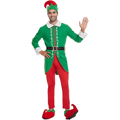 Kdfjieelf Christmas Costumes For Adults,Elf Costume Men,Elf Costume For Women,Buddy The Elf Costume Adult (Men's, 2Xl) #TOP14