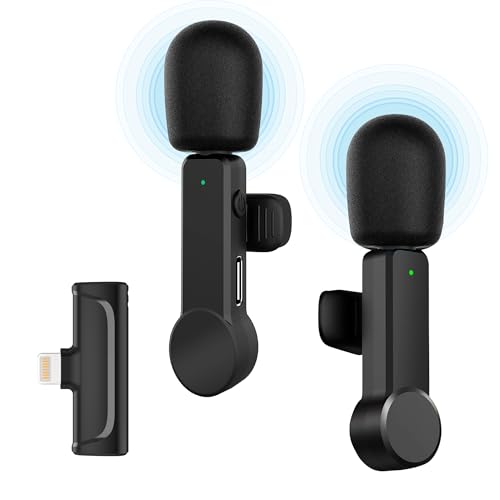 Jeefu Micro Cravate sans Fil pour iPhone, Micro Cravate Bluetooth pour Smartphone, Micro pour iPhone pour Enregistrement vidéo, Vlog, Youtube, TikTok, Diffusion en Direct, Podcast