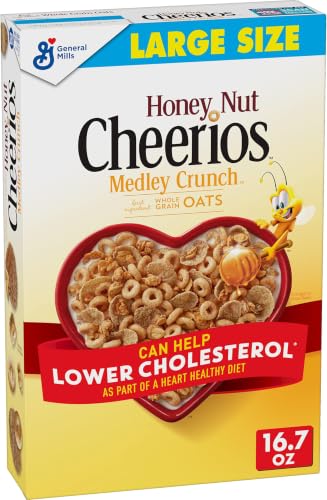Image of Cheerios Honey Nut Medley Crunch, Heart Healthy Cereal, Large Size, 16.7 OZ (Pack of 8)