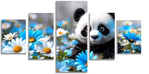 Kit Complet Diamant Art Fleur et Panda Toile Haute Définition F612 Mefooge