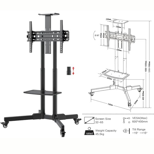 Soporte móvil para TV de 32 a 65 pulgadas con ruedas miniatura 7