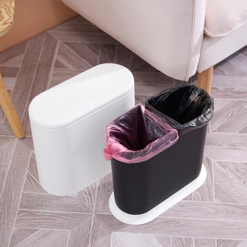 Caneca de Basura Slim 12 Litros con Tapa Press Top Blanco miniatura 3