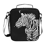 Lunch Bag Insulated Boxes Black Zebra Cooler Lunch Handbags African Containers for Picnic School Office