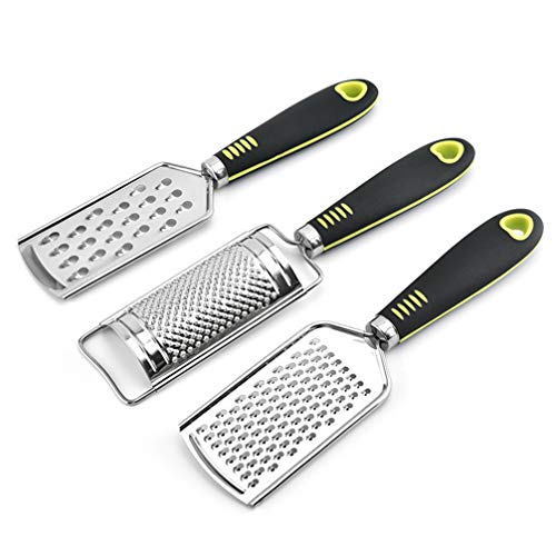 HEMOTON Râpe Zester pour Fromage Muscade Pomme de Terre Gingembre Et Ail Zester INOX pour La Cuisine Set de 3 Moulins