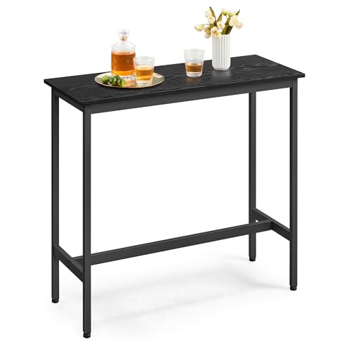 VASAGLE Bar Table, Kitchen Dining Table, High Top Pub Table, Bar Height Cocktail Table for Living Room Party, Sturdy Metal, 15.7 x 39.4 x 35.4 Inches for Narrow Spaces, Ebony Black and Ink Black by VASAGLE - Used condition - US$56.86