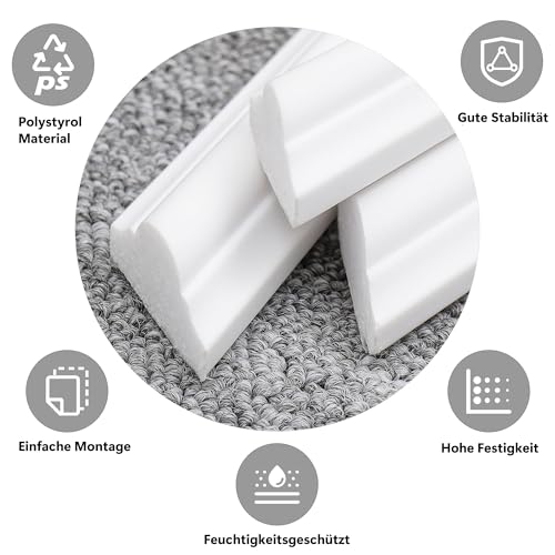 Molduras de estuco autoadhesivas de pared interior con 6 marcos decorativos modulares 3