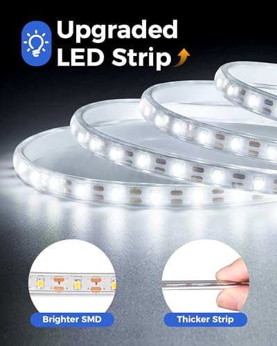 Tira LED solar blanca 32.8 pies impermeable para exteriores miniatura 2