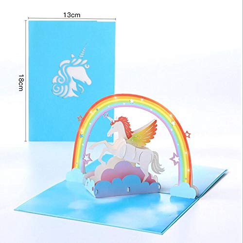 Toshine Christmas Card 3D Card Pop Up Card, Popup Greeting Card,Unicorn Card For Kids Birthday Greeting Card With Envelope,Fathers Day Cards For Dad #TOP2