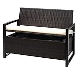 Mendler Poly-Rattan Sitzbank Gartenbank Truhenbank - 2
