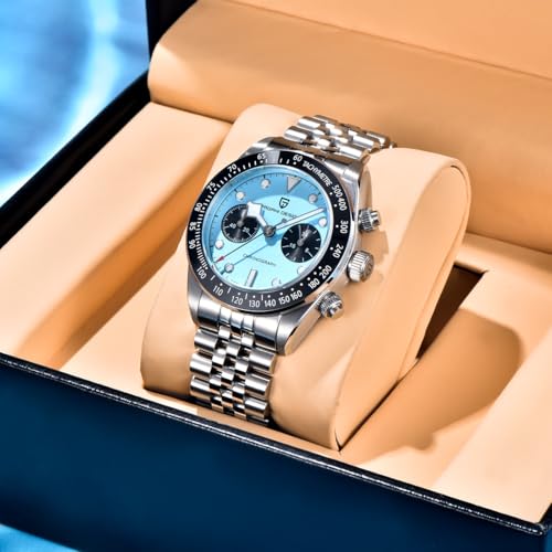 LACZ DENTON Pagani Design 1718 Panda Dial Men's Chronograph Watches Japan VK64 Movement Stianless Steel 100M Waterproof Men Fashion Casual Watch