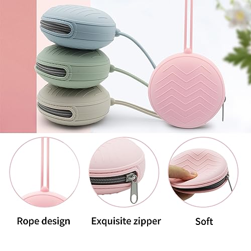 FuninCrea Coin Purse, Waterproof Silicone Coin Pouch for Shopping and Travel, Mini Headphone Case with Zipper, Portable Circular Small Coin Pouch for Storage Coin, Key, Lipstick, Access Card (green)3