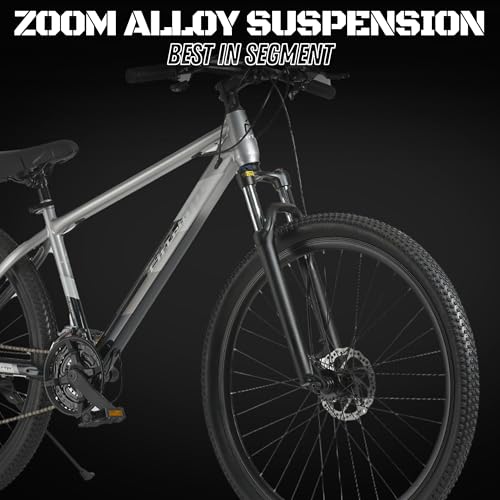 Image of FitTrip Dominator 29T MTB | 21 SPD Shimano Gearset | Zoom Masera Suspension | Imported Clarks UK Dual Disk Brakes | Dual Tone Paintjob with Crystals | Unisex (Sterling Silver)