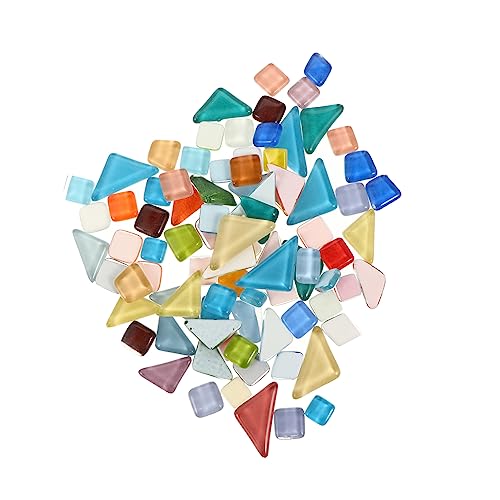 NUOBESTY 200g Mosaico Piastrelle Vetro e Pietra Artigianale Colori Assortiti Materiale Per Fai Da Te Decorazione Della Casa Per Piatti Cornici Tazze Pietre Miliari Tavoli e Sedie Esterne