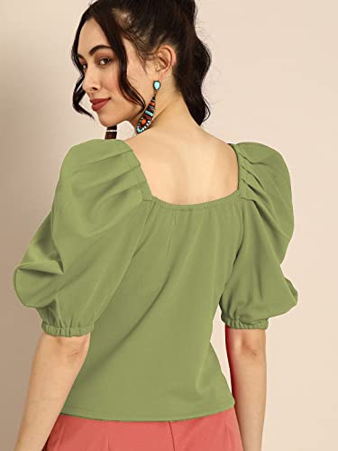 Image of Women's & Girl's Solid Short Sleeve Crop Top (LY-TopD6 Variation)