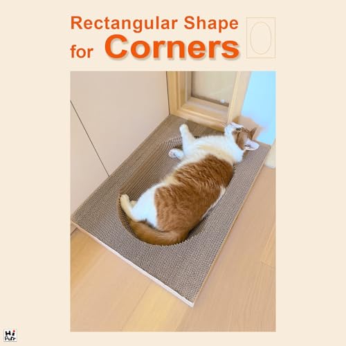 Large Cat Scratcher Bed with Oval Curved Nesting Design, Sink-Inspired Shape, Rectangular Edges for Easy Cleaning, Corrugated Cardboard with Kraft Paper, for Indoor Cats - Image 3