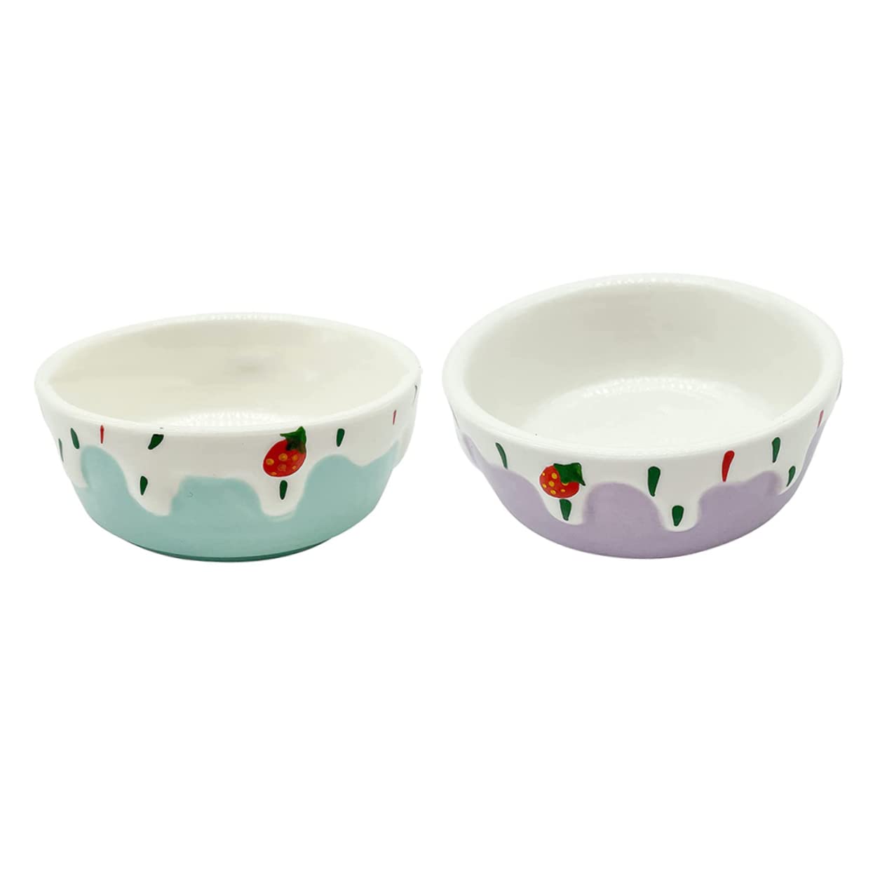 BESPORTBLE 2Pcs Ceramic Pet Food Bowls Durable Hamster Feeder Container Easy to Clean Design for Pets for Hamsters Chinchillas Rabbits and Dogs