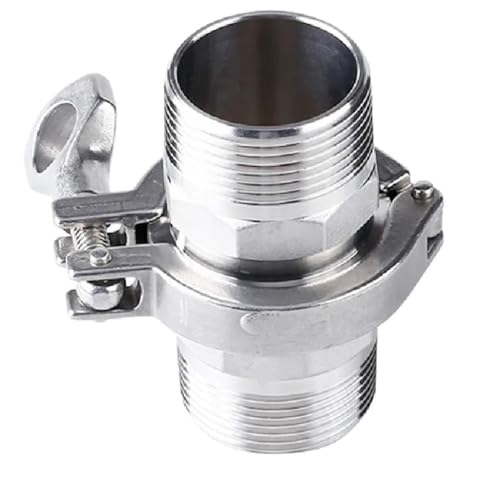 Adaptador de casquillo roscado de triple abrazadera de 1/2 a 2, acero inoxidable SS304 con junta de silicona, 1 juego, color: rosca externa(Internal Thread,DN40(clamp 64))