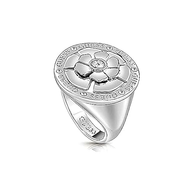 Sortija Guess Womens Peonia UBR28018 rostfritt stål blomma centrum logotyp