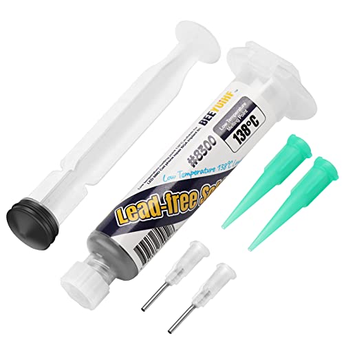 BEEYUIHF Sans plomb Pâte à souder, Pâte à étamer Sn42 Bi58, 138°C Pâte à souder à l'étain, pour PCB BGA SMD Réparation Électronique (1.05oz/30g)