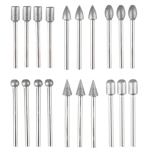 Diamant Fräser Set, 20 Stück Gravierstift Diamant Frässtifte Schleifstifte Kompatibel Mit Dremel Rotary Tool Zubehör Mit 1/8 Schaft, Für Stein Glas Keramik Schnitzen, Schleifen, Polieren, Gravieren