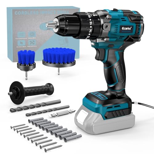 Ecarke Perceuse-visseuse à percussion sans fil pour Makita 18V batterie au lithium,2150 tr/min et 90 Nm de couple, 2 niveaux de réglage, idéale pour percer et visser (batterie et chargeur non inclus)