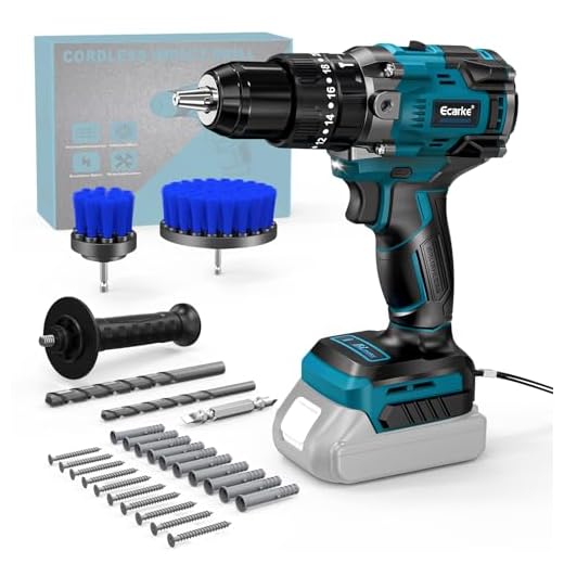 Ecarke Perceuse-visseuse à percussion sans fil pour Makita 18V batterie au lithium,2150 tr/min et 90 Nm de couple, 2 niveaux de réglage, idéale pour percer et visser (batterie et chargeur non inclus)